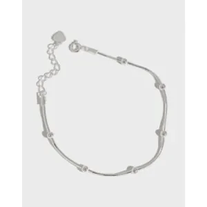 Beads Snake Chain 925 Sterling Silver Bracelet