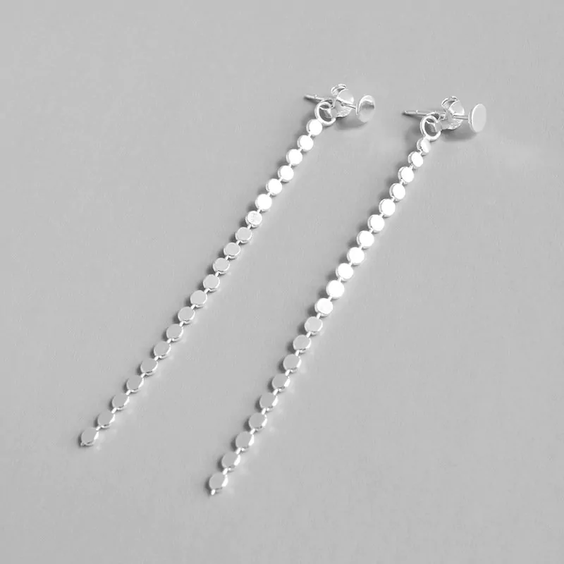 Elegant Flat Beads 925 Sterling Silver Dangling Earrings - Image 5