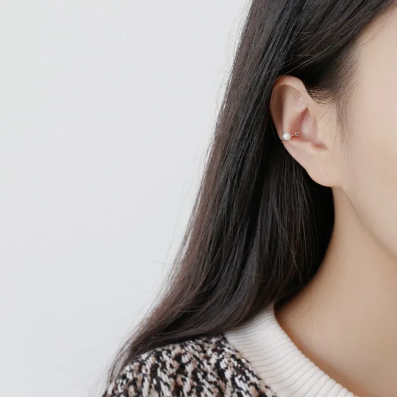 Shell Pearl 925 Sterling Silver Non-Pierced Earrings - Image 4