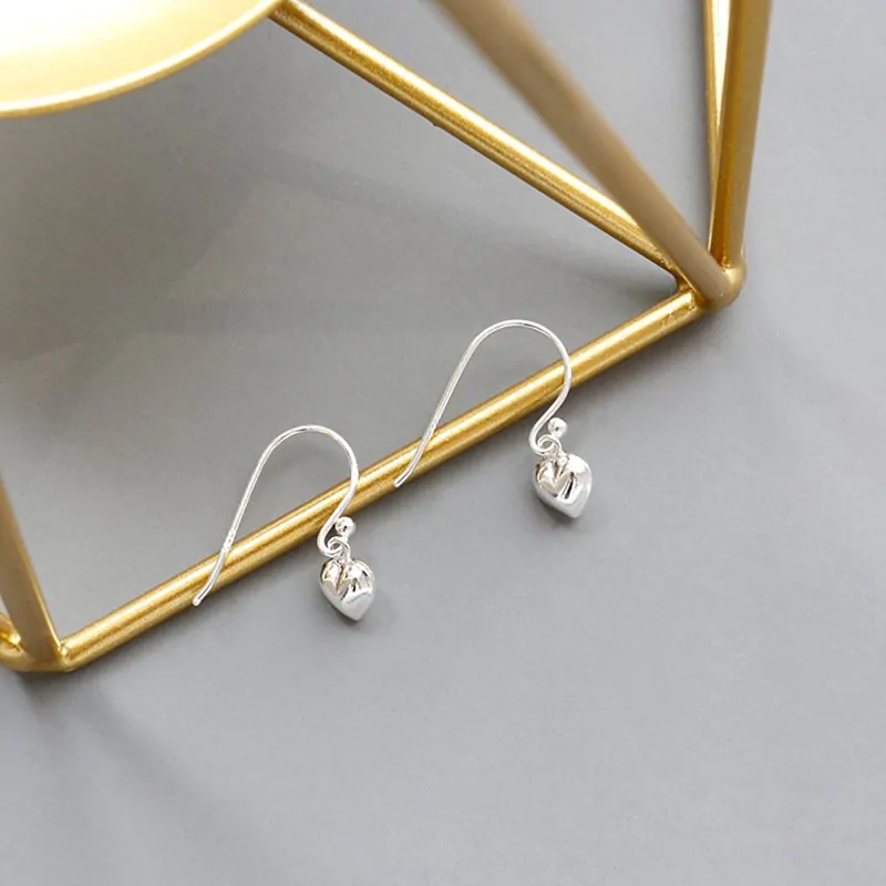 Heart Love 925 Sterling Silver Dangling Earrings - Image 2