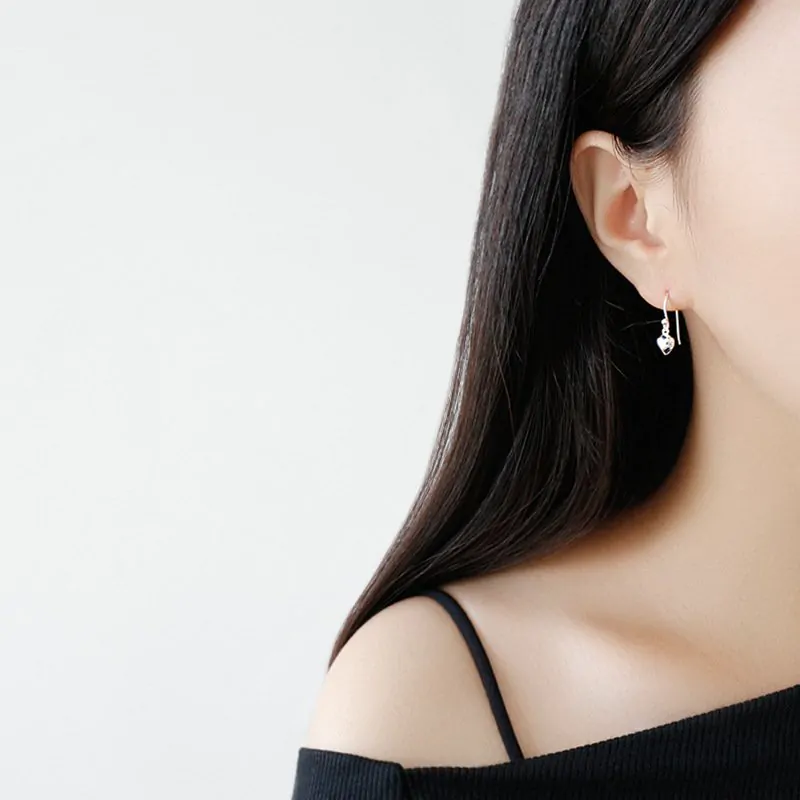 Heart Love 925 Sterling Silver Dangling Earrings - Image 3