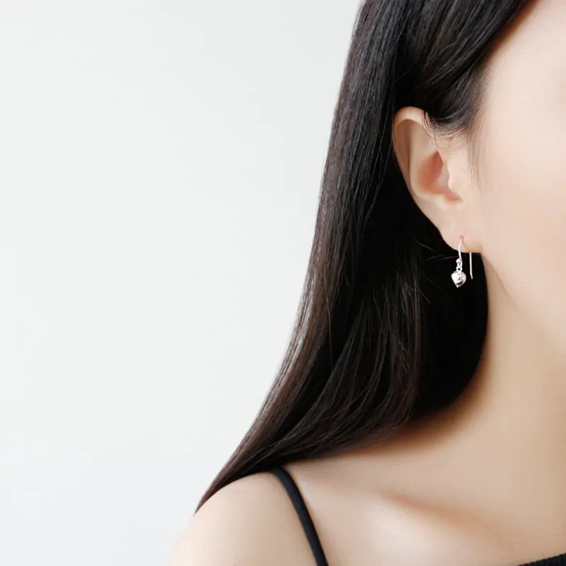 Heart Love 925 Sterling Silver Dangling Earrings - Image 4