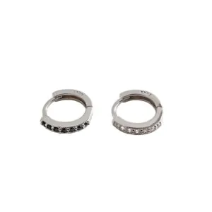 Classic CZ Mini Circle 925 Sterling Silver Huggie Hoop Earrings