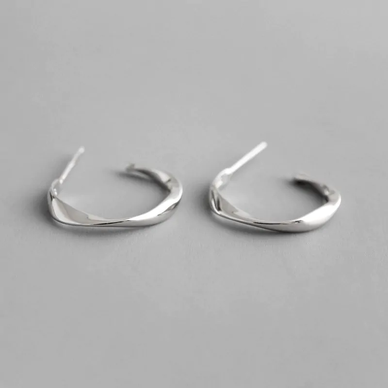 Mobius Twisted 925 Sterling Silver Hoop Earrings - Image 5