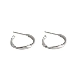 Mobius Twisted 925 Sterling Silver Hoop Earrings