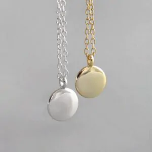 Minimalist Geometric Round Bean 925 Sterling Silver Necklace