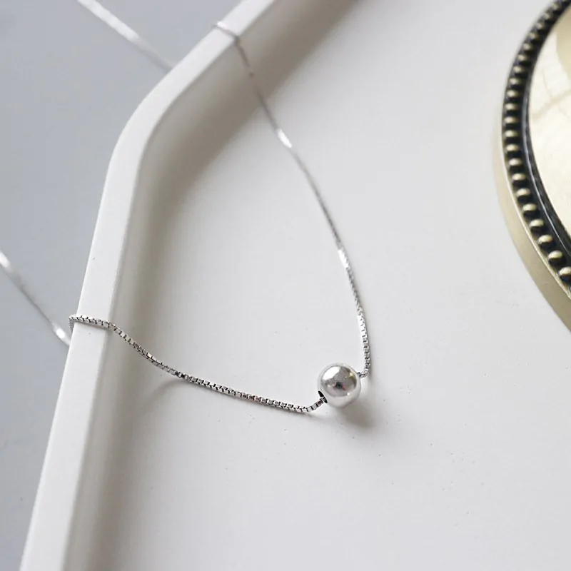 Minimalist Beads Ball 925 Sterling Silver Choker Necklace - Image 4