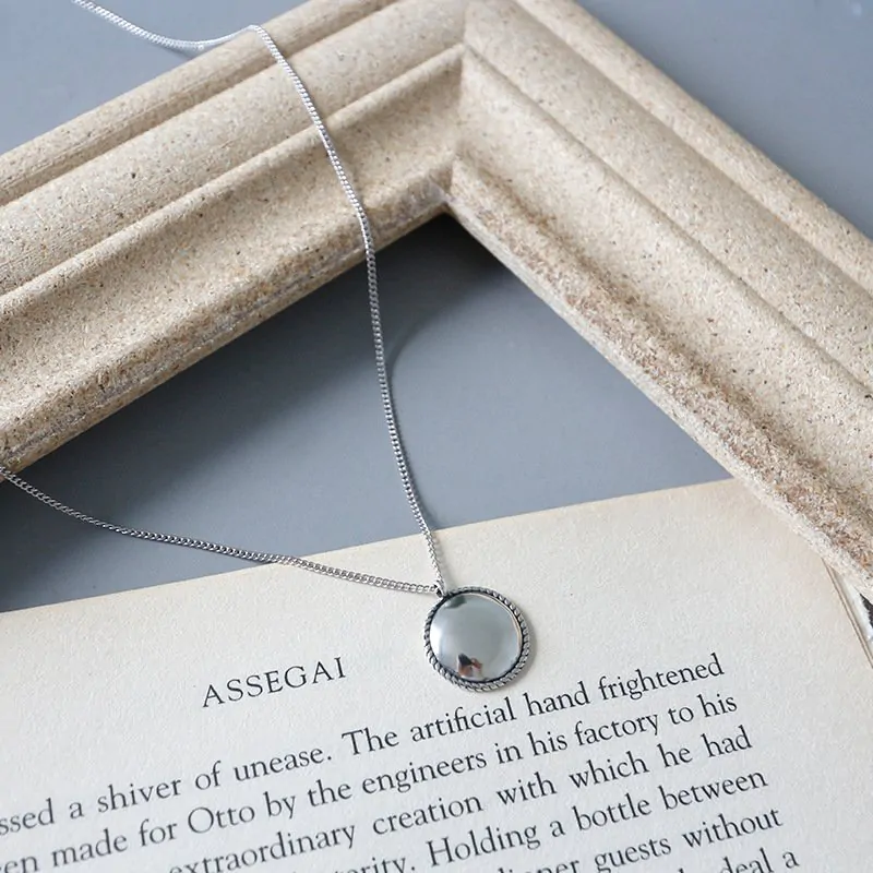 Geometric Twisted Round 925 Sterling Silver Necklace - Image 4