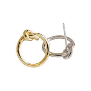 Knot Circle 925 Sterling Silver Stud Earrings