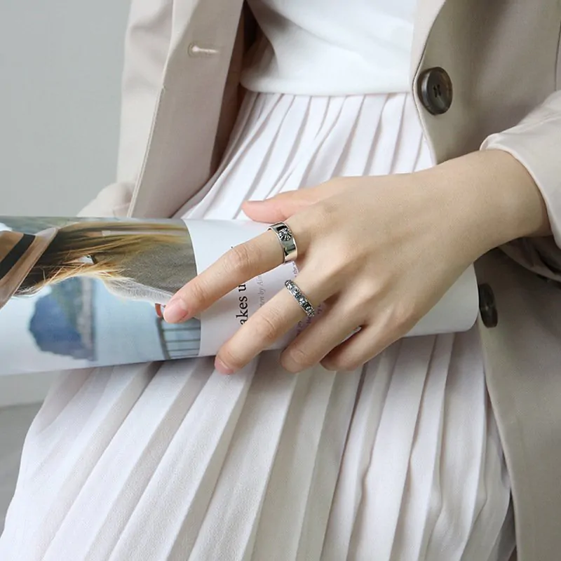 Vintage Flowers 925 Sterling Silver Adjustable Ring - Image 2