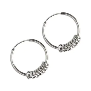 Multi Mini Circles 925 Sterling Silver Hoop Earrings