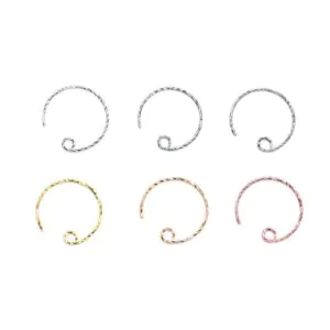 Twisted Circle 925 Sterling Silver Earring Hooks