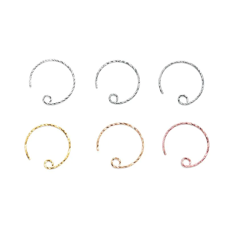 Twisted Circle 925 Sterling Silver Earring Hooks