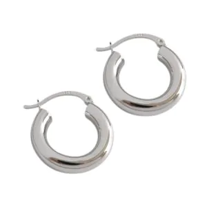 Tiny Tube Circle 925 Sterling Silver Huggie Hoop Earrings