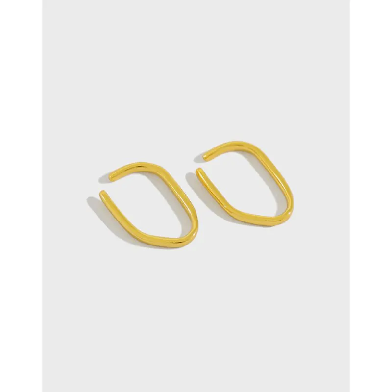 Minimalist Lines 925 Sterling Silver Non-Pierced Earrings - Image 5