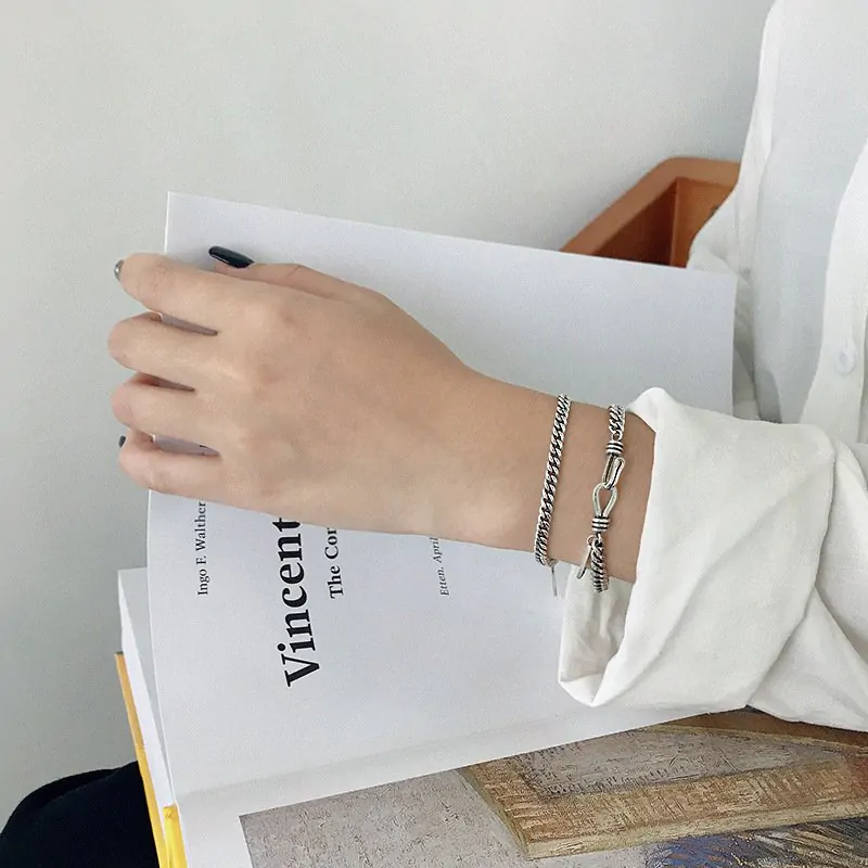 Vinatge Hollow Chain 925 Sterling Silver Bracelet - Image 4