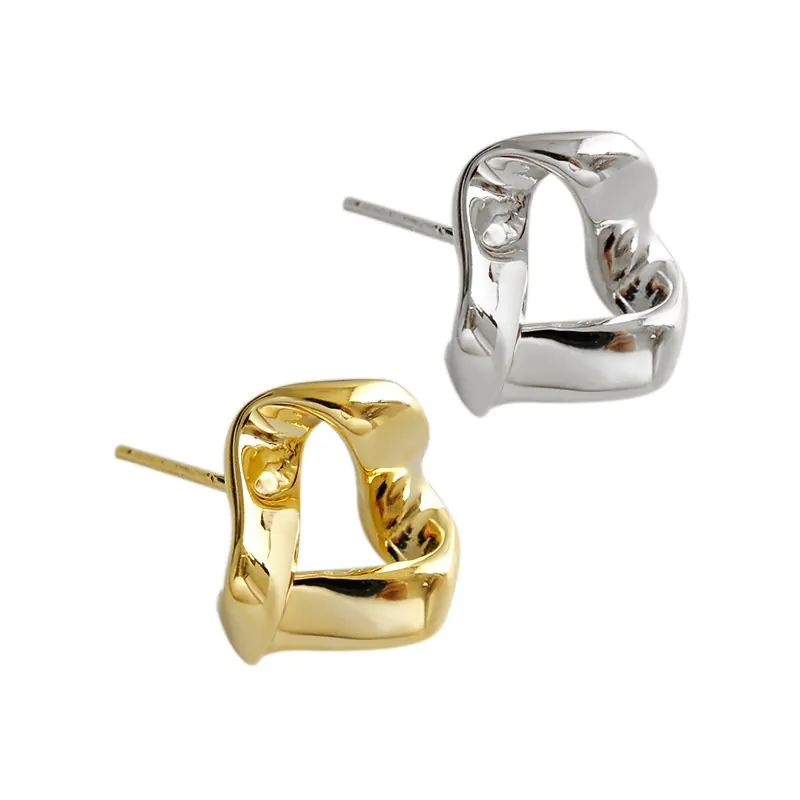 Mobius Triangle Geometric 925 Sterling Silver Stud Earrings