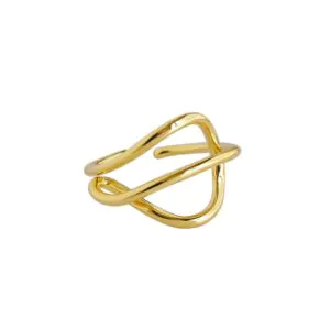 Wide Braided Lines 925 Sterling Silver Adjustable Ring