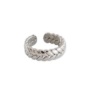 Wheat Twisted Pattern 925 Sterling Silver Adjustable Ring