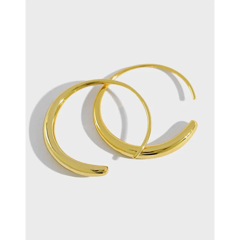 O Shape Simple 925 Sterling Silver Hoop Earrings - Image 5