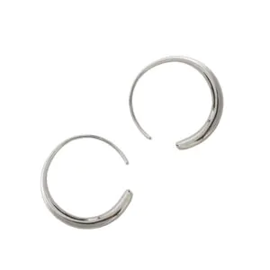 O Shape Simple 925 Sterling Silver Hoop Earrings