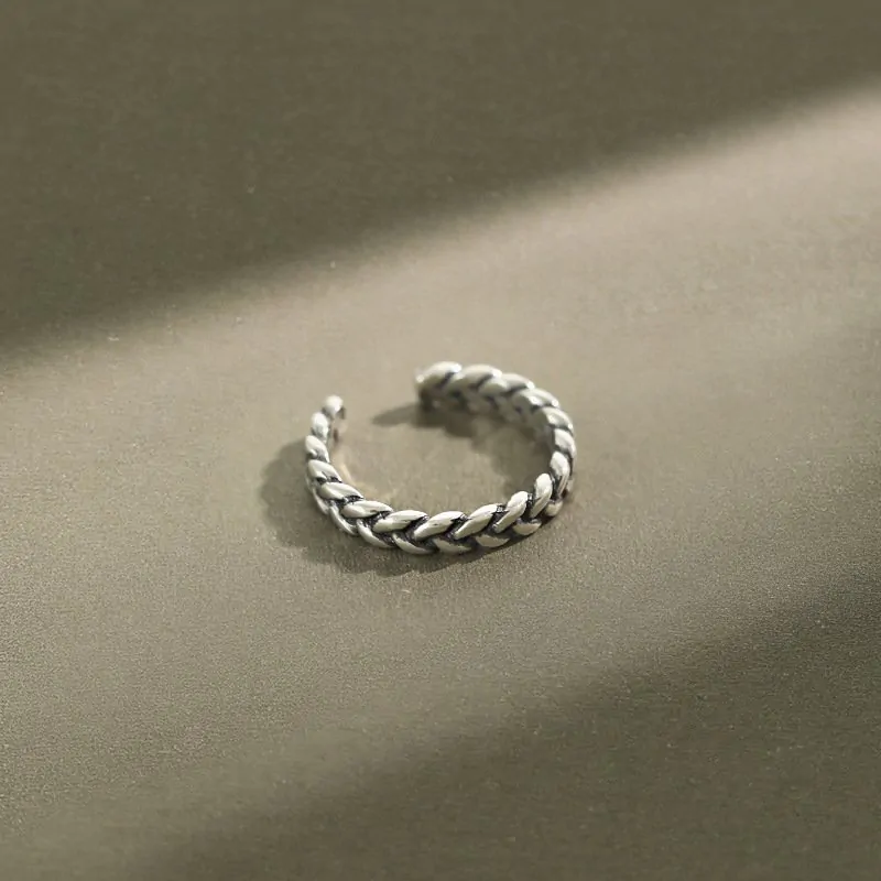 Vintage Twist 925 Sterling Silver Adjustable Ring - Image 5