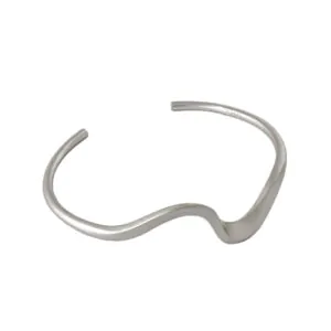 Irregular Wave 925 Sterling Silver Open Bangle