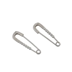 CZ Hollow Pin 925 Sterling Silver Hoop Earrings