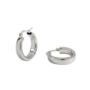 Classic Geometric Hollow Circle 925 Sterling Silver Huggie Hoop Earrings
