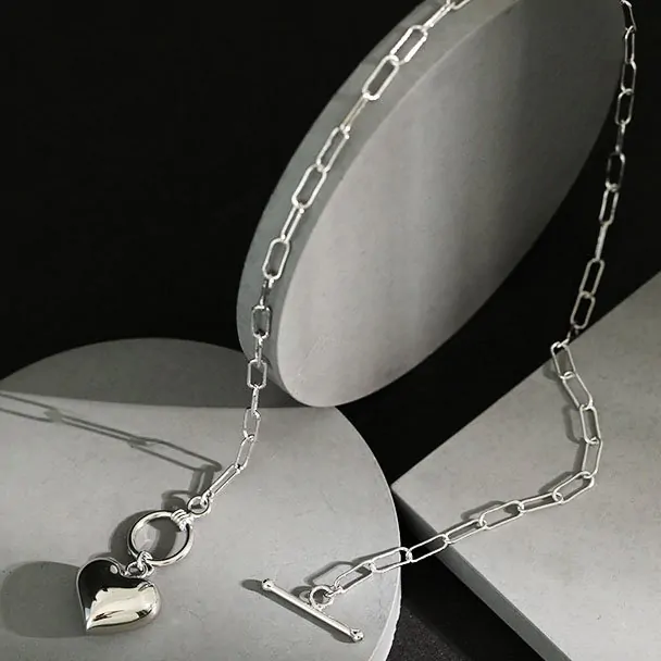 Love Heart OT 925 Sterling Silver Necklace - Image 2