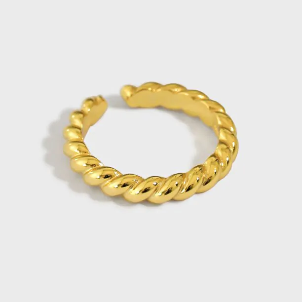 Classic Twisted 925 Sterling Silver Adjustable Ring - Image 5