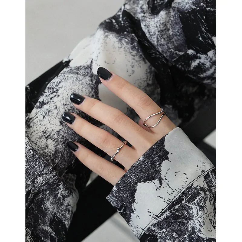 Double Layers Cross 925 Sterling Silver Adjustable Ring - Image 2