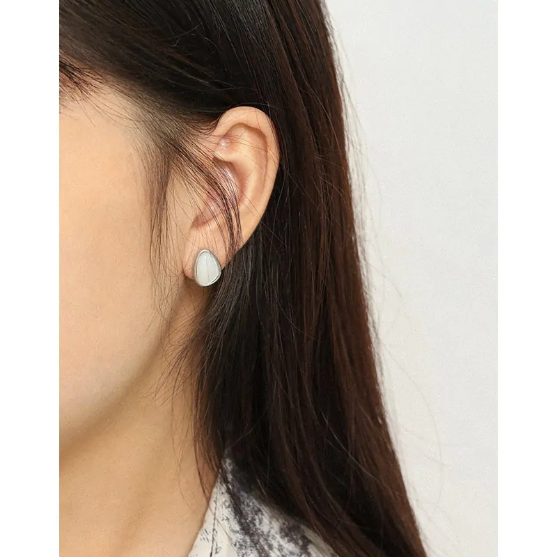 Waterdrop Mother of Shell 925 Sterling Silver Stud Earrings - Image 2