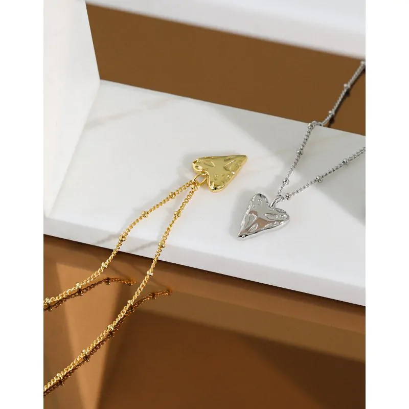 Irregular Love Heart 925 Sterling Silver Necklace - Image 2