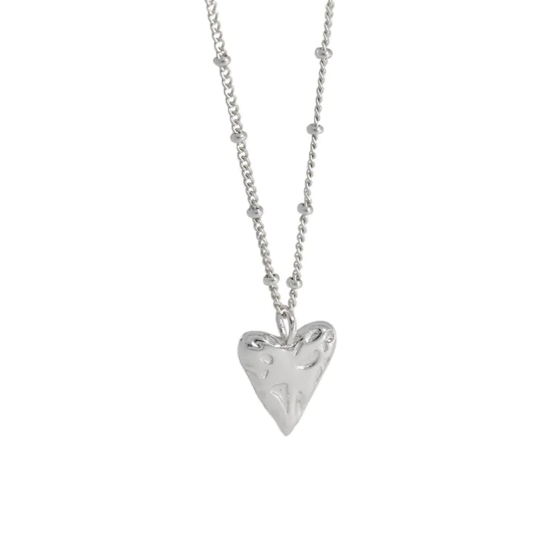 Irregular Love Heart 925 Sterling Silver Necklace