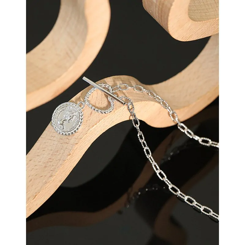 Portrait Coin OT 925 Sterling Silver Necklace - Image 2