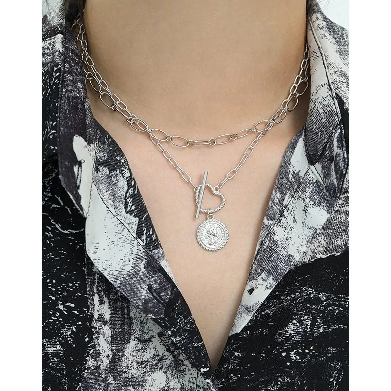 Portrait Coin OT 925 Sterling Silver Necklace - Image 3