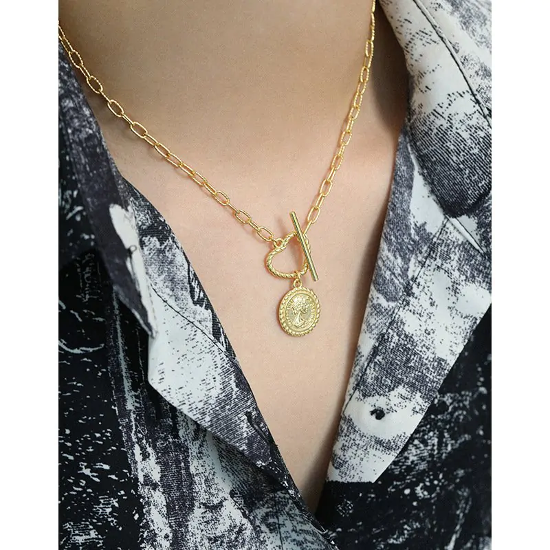 Portrait Coin OT 925 Sterling Silver Necklace - Image 4