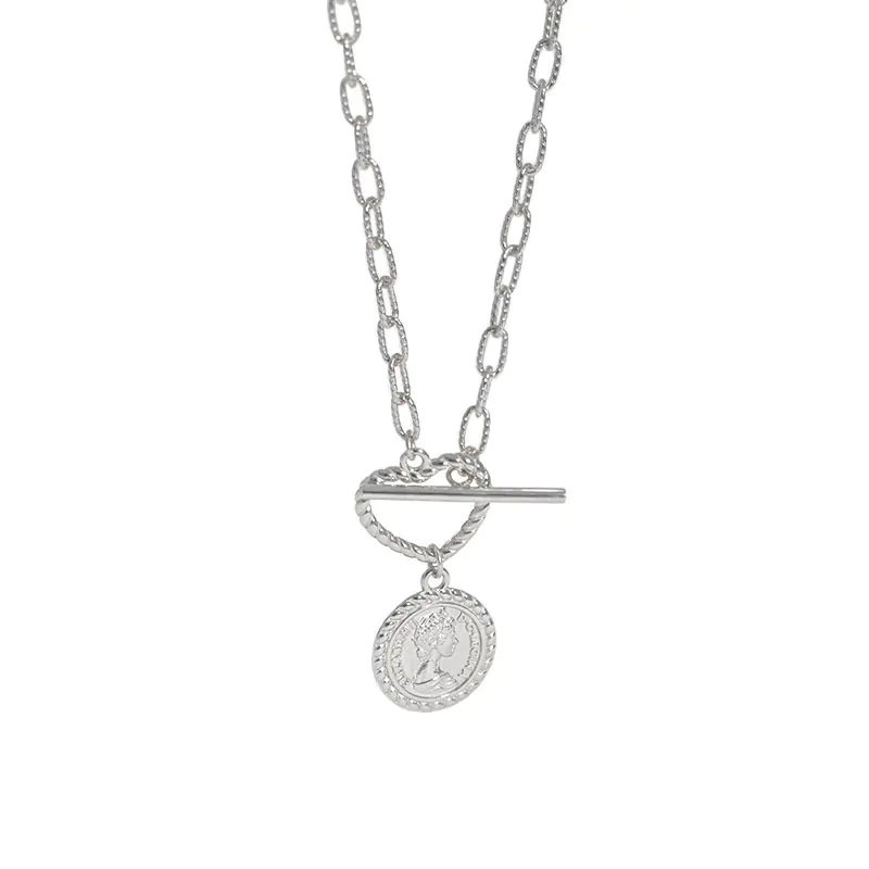 Portrait Coin OT 925 Sterling Silver Necklace