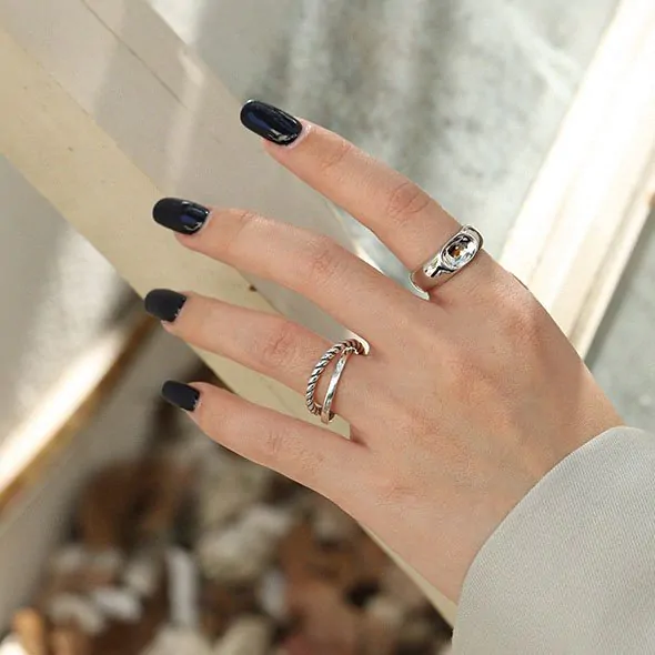 Vintage Double Twisted Layer 925 Sterling Silver Ring - Image 2