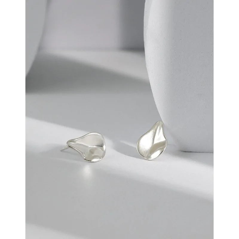Irregular Waterdrop 925 Sterling Silver Stud Earrings - Image 4