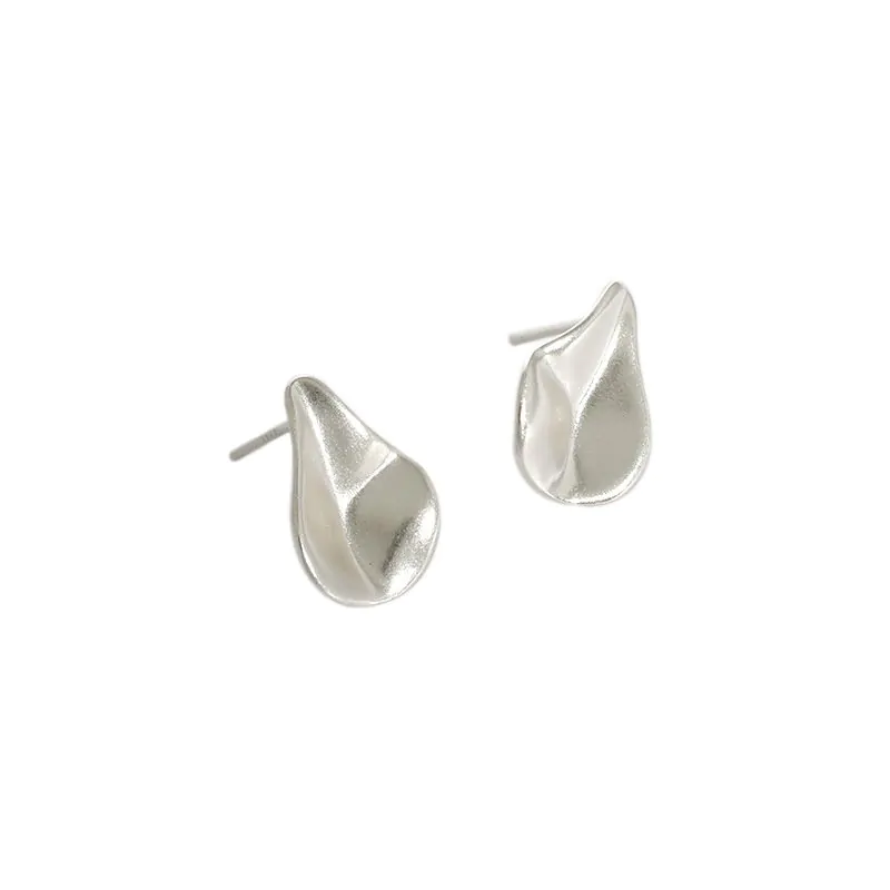 Irregular Waterdrop 925 Sterling Silver Stud Earrings