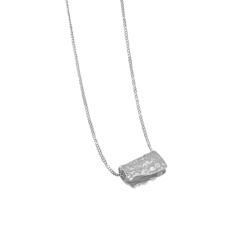 Geometric Block 925 Sterling Silver Necklace