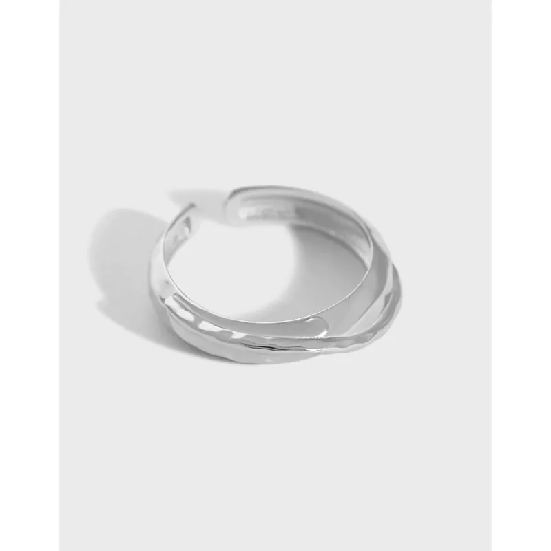 Double Layers Cross 925 Sterling Silver Adjustable Ring - Image 5