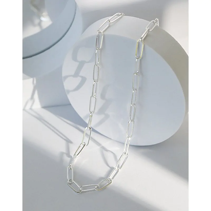 Hollow Chain Simple 925 Sterling Silver Necklace - Image 2