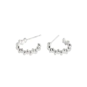 Beads Bubbles Circle 925 Sterling Silver Hoop Earrings