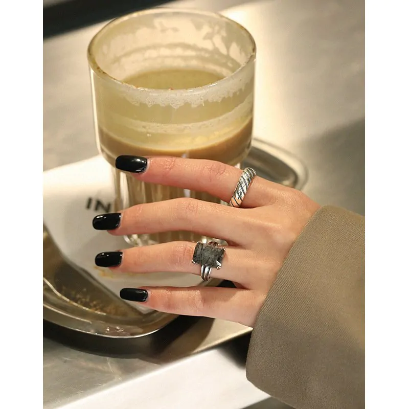 Vintage Twill Twisted 925 Sterling Silver Adjustable Ring - Image 2