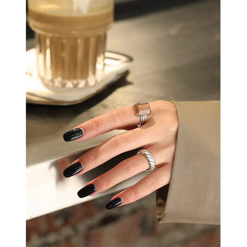 Vintage Twill Twisted 925 Sterling Silver Adjustable Ring - Image 3