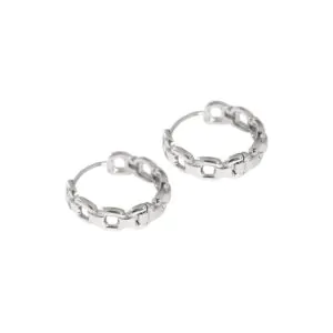 Hollow Chain 925 Sterling Silver Hoop Earrings