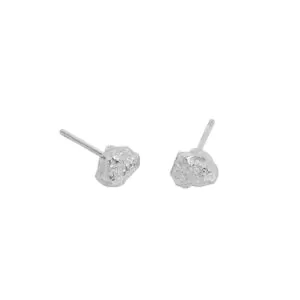 Irregular Uneven Stones 925 Sterling Silver Stud Earrings